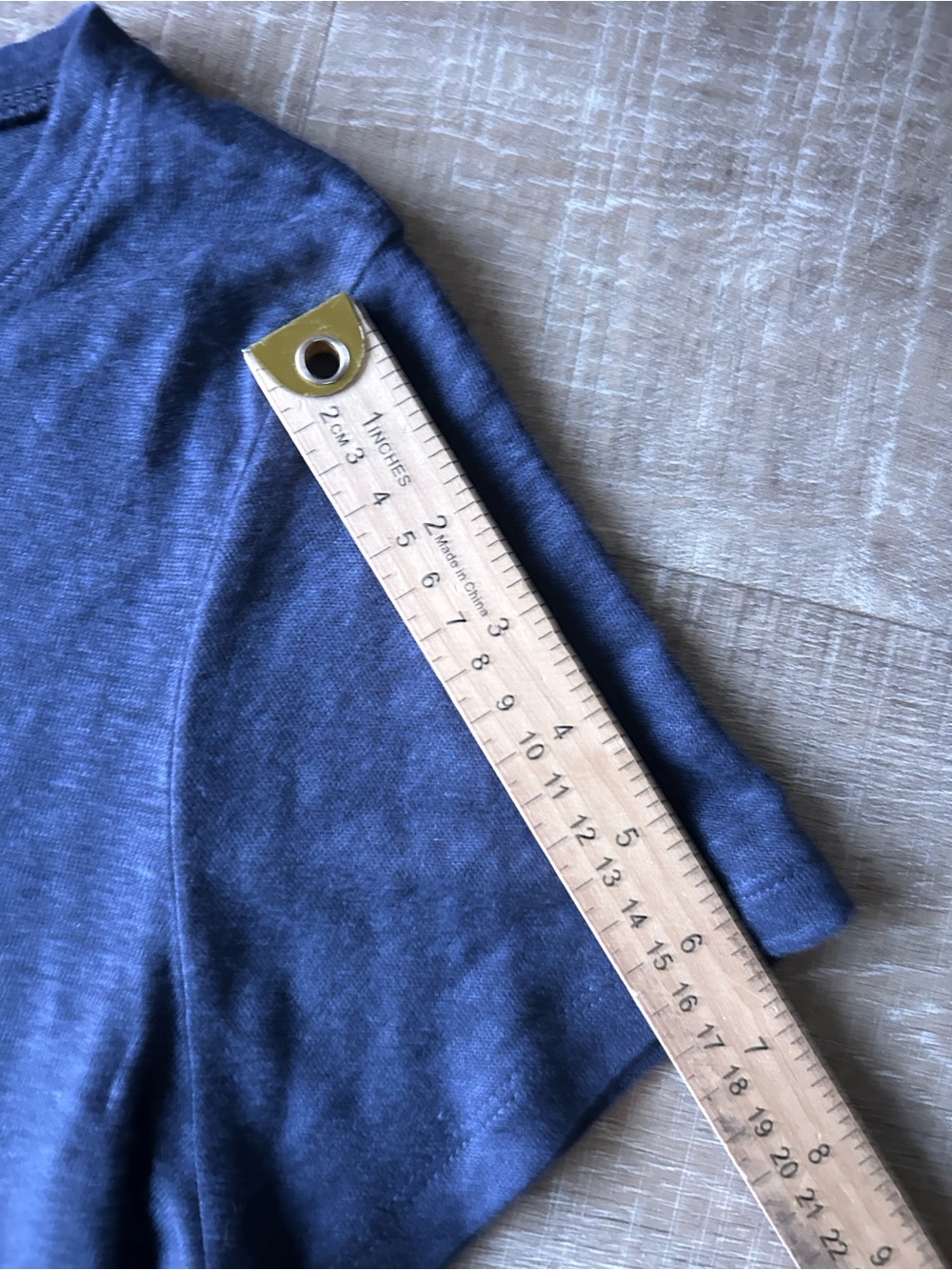 ▶️ Pure Collection 100% Linen Tee Shirt Womens US 12 Navy Blue Minimalist - Picture 6 of 9